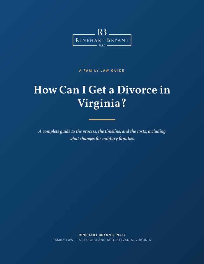 Cover of the free guide How Can I Get a Divorce in Virginia? from Rinehart Bryant, PLLC