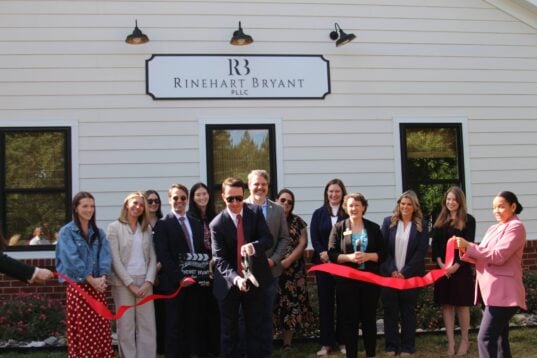 A ribbon-cutting ceremony hosted by the Fredericksburg Area Chamber of Commerce to mark the one-year anniversary of Rinehart Bryant's Spotsylvania location.